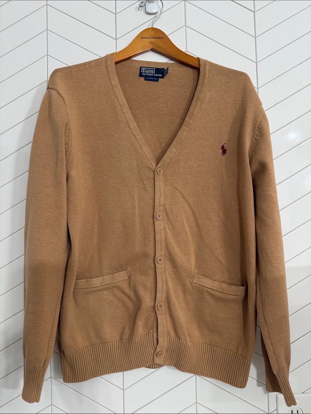 Polo Ralph Lauren Men’s Camel Button Cardigan Red Pony XXL